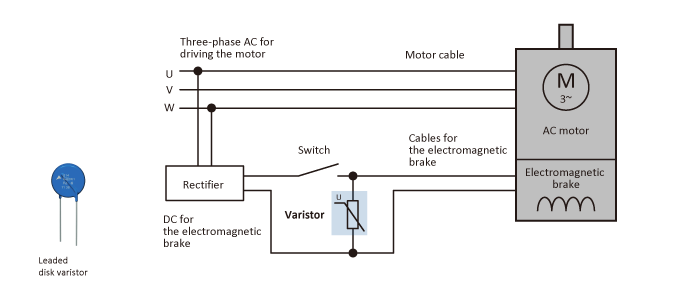 Fig.4　Protection for the contact of the switch of a motor with an electromagnetic brake